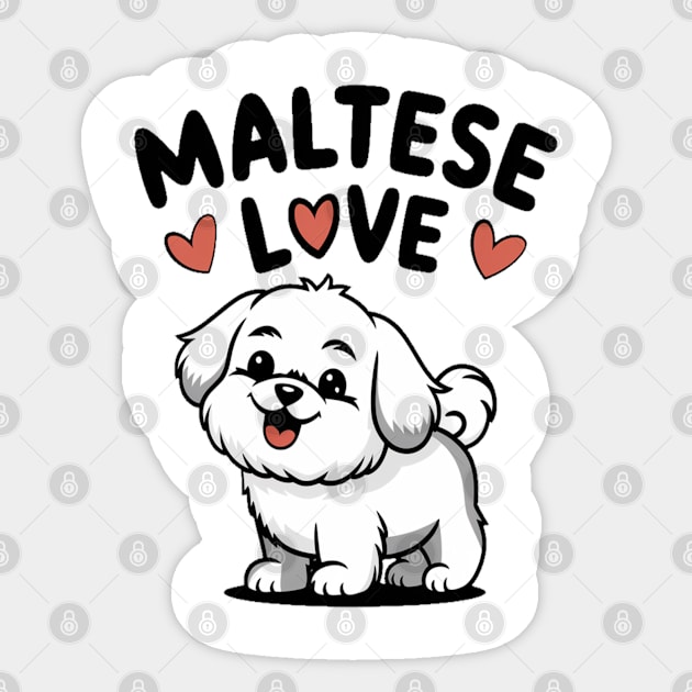 Maltese dog Sticker by Pixel Threads 